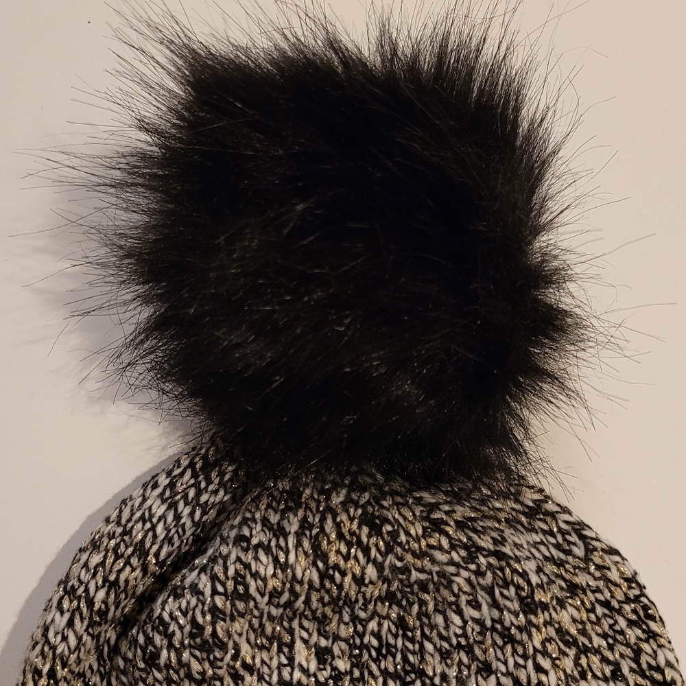 Loft Shimmer Tweed Pom Pom Beanie Hat New With Tag - Picture 6 of 12